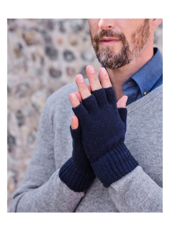 Winter wool unisex half fingers gloves - Image 2